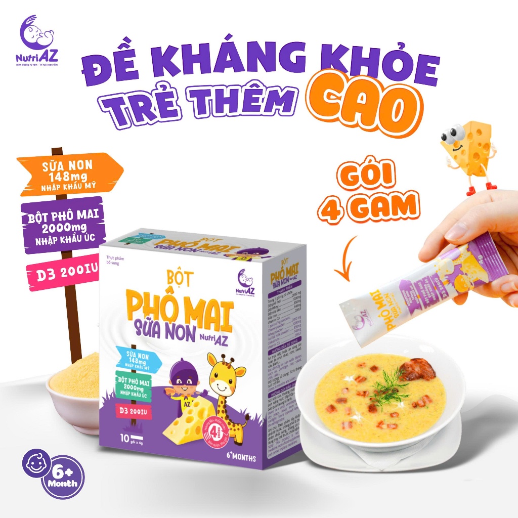Bột phô mai sữa non NutriAZ cho bé ăn dặm từ 6 tháng, bổ sung dinh dưỡng - Goodbabyvn