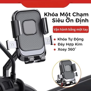 Giá đỡ điện thoại di động xe máy, xe đạp，Chắc chắn bền đẹp hỗ trợ chống sốc，Có thể xoay 360 độ