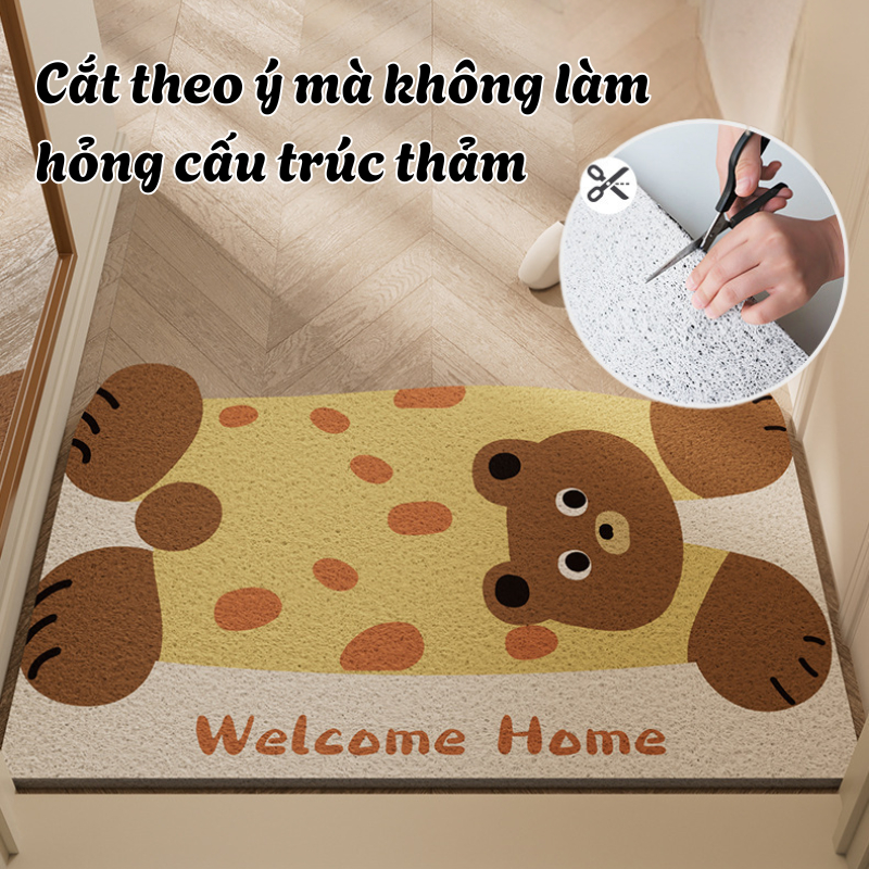 Thảm Trải Sàn Để Cửa Ra Vào, Thảm Lau Chân Chống Bụi Bẩn, Đế Chống Trượt Dễ Vệ Sinh