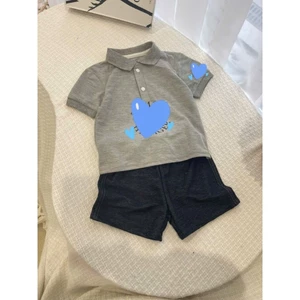 Bộ bé trai áo polo thêu tay, quần jean (2-7y)