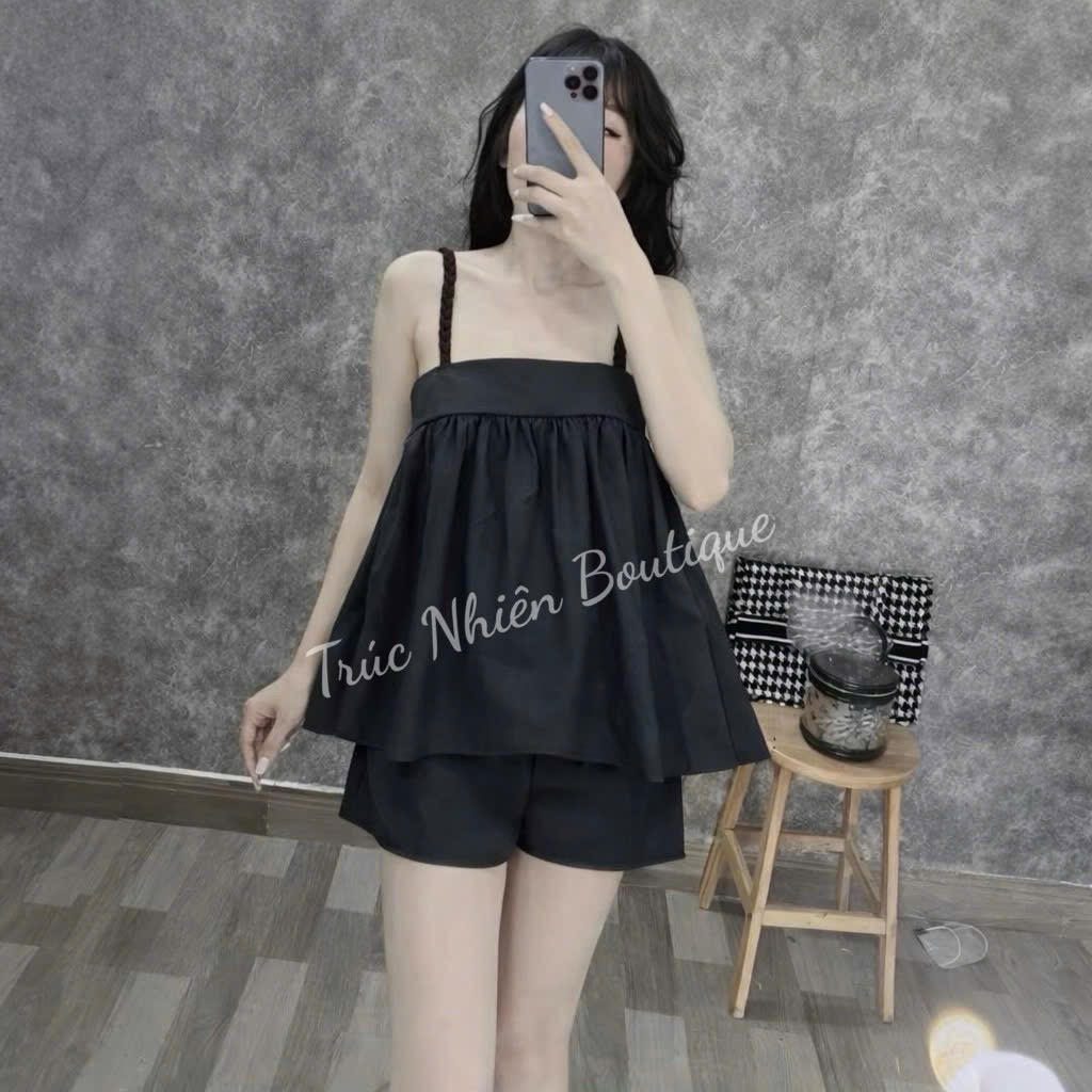 Đồ bộ dây mặc nhà, đồ bộ 2 dây bính xinh xắn dưới 53kg- K98