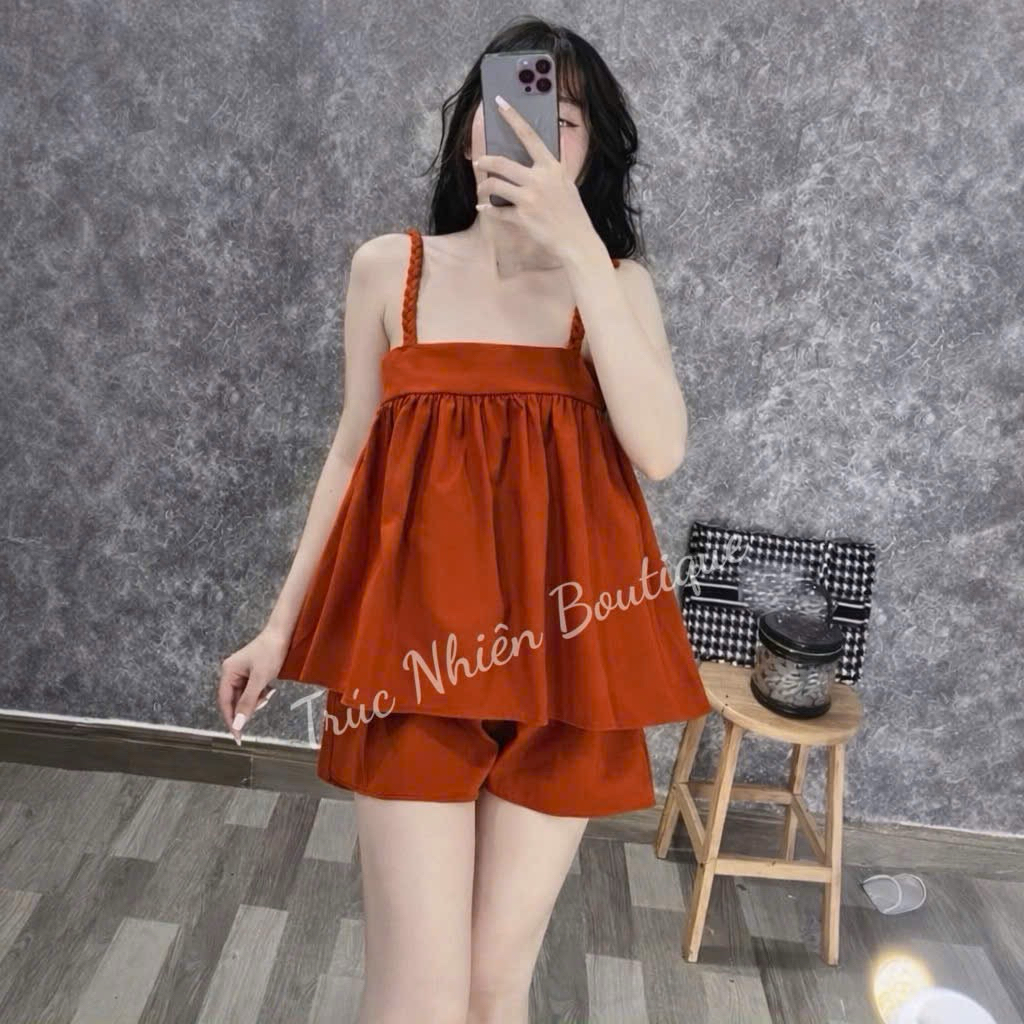 Đồ bộ dây mặc nhà, đồ bộ 2 dây bính xinh xắn dưới 53kg- K98