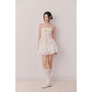 Chân váy ngắn dáng xếp tầng bồng xòe White Lace Tiered Mini Skirt phù hợp đi chơi OLV