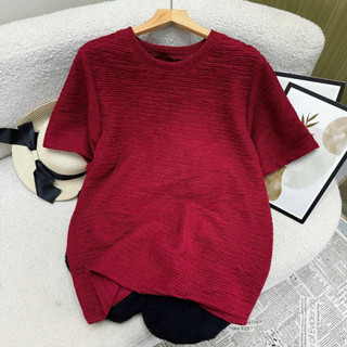 Áo Phông Tay Ngắn Bigsize Nữ Áo Tròn Form Rộng Vải Xốp Nhật Mặc Mát Co Giãn A314