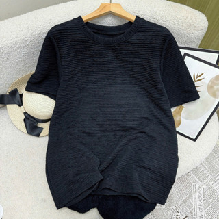 Áo Phông Tay Ngắn Bigsize Nữ Áo Tròn Form Rộng Vải Xốp Nhật Mặc Mát Co Giãn A314