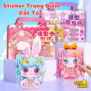 Túi Sách Sticker Tạo Mẫu Tóc Công Chúa, Tiểu Thư Cho Bé Gái Dễ Thương Tặng Kèm Nhiều Phụ Kiện Trang Trí-Đồ Chơi Thủ Công