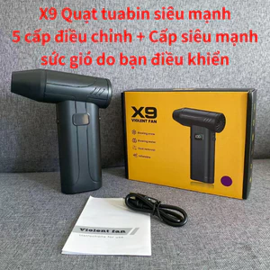 Quạt X9 Cầm Tay 5 Cấp Gió + Cấp Bạo Lực | Pin 6000mAh | Sạc Type-C | Đa Năng (thổi gió, Làm sạch bụi, chiếu sáng v.v)