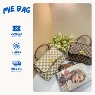 Túi xách nữa cầm tay đeo chéo size 19 họa tiết kẻ caro sang trọng MIE BAG