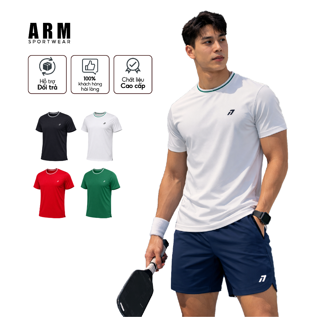 Áo Thun Thể Thao Nam Pickleball ARM DINK TEE thoáng khí co giãn thấm hút tốt