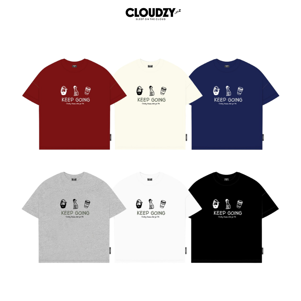 Áo thun boxy CLOUDZY in Keep Going 100% cotton 250gsm dày dặn áo phông nam nữ unisex local brand streetwear KEEP