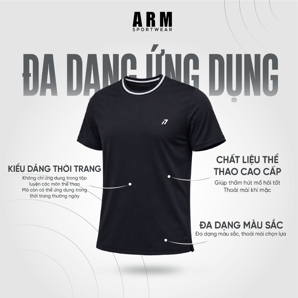 Áo Thun Thể Thao Nam Pickleball ARM DINK TEE thoáng khí co giãn thấm hút tốt