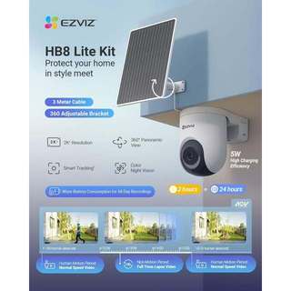 Camera WIFI Pin sạc kèm NLMT EZVIZ HB8C 4MP | HB8C sim 4G Ngoài trời, Đàm thoại - TRANGIATELECOM