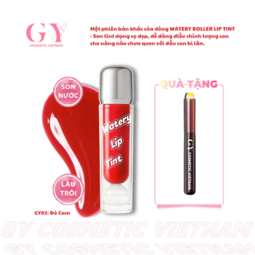Son Tint Lì Watery Lip Tint 5ml, Màu GY02 Đỏ Cam, Lì Mịn, Nhẹ Môi, GY Cosmetic Vietnam