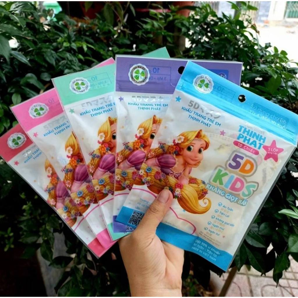 Khẩu Trang Trẻ Em 5D KIDS Thịnh Phát 0-8 Tuổi, Kháng Khuẩn An Toàn Thông Thoáng Chống Bụi Mịn