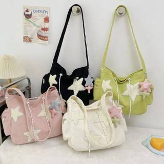 Túi Tote Sức Chứa Lớn Họa Tiết Sao, Chất Vải Nhung Mềm, Túi Đeo Vai Nữ Vải Dù Chống Thấm Nhiều Ngăn.S4061