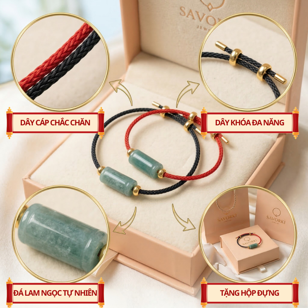 Vòng tay đá Lu Thống Lam Ngọc, lắc tay Lộc Tụ Các giúp lưu thông năng lượng thu hút tài lộc may mắn