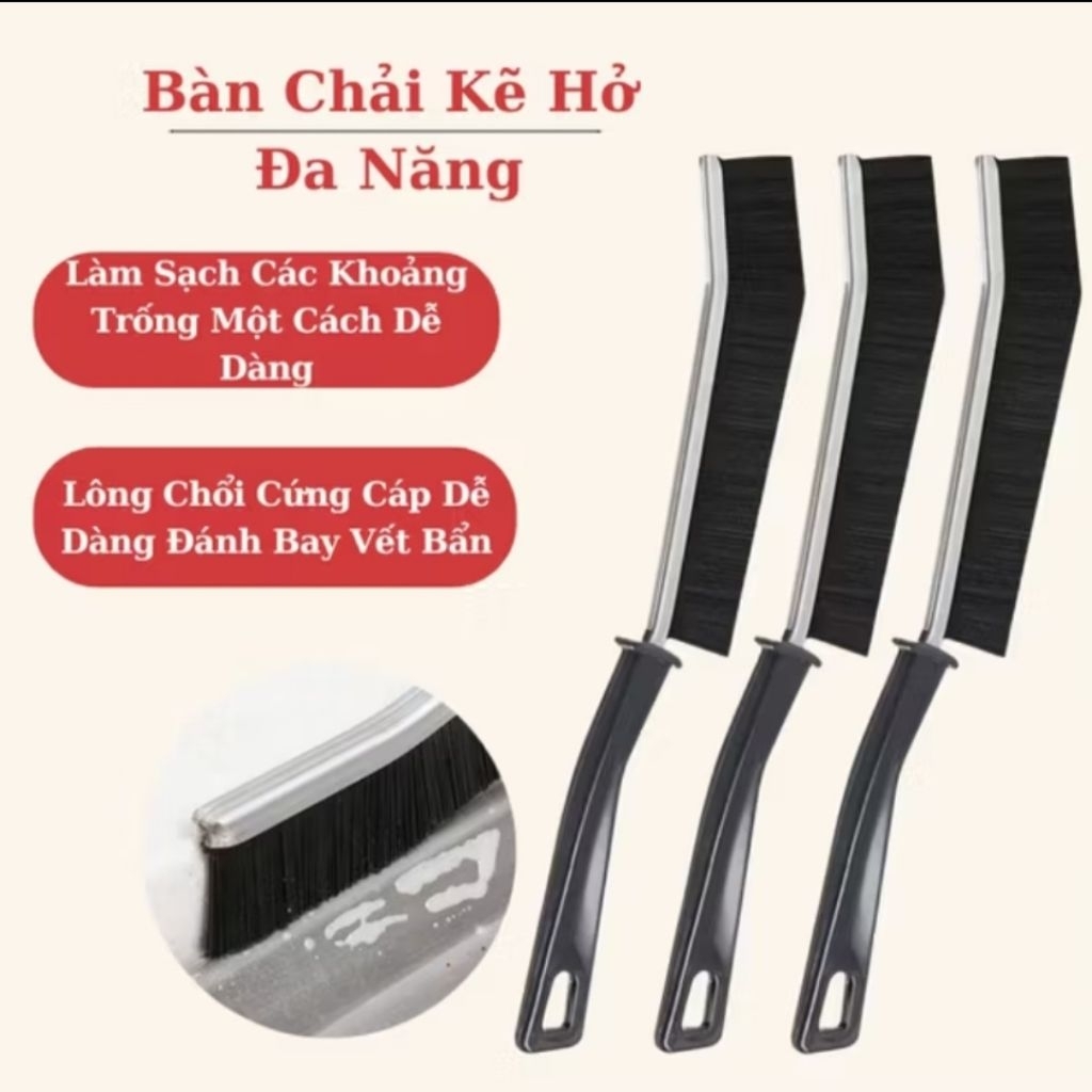 Combo 3 Bàn Chải Cọ Khe Rãnh Đa Năng – Đầu Sợi Cứng, Làm Sạch Khe Hẹp, Góc Khuất, Tiện Lợi Cho Nhà Bếp & Nhà Tắm