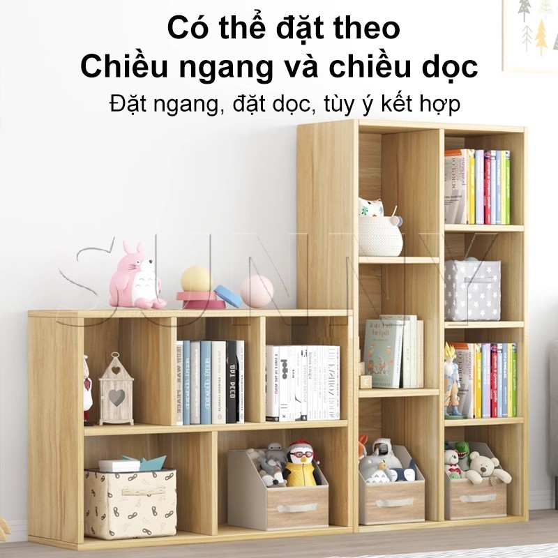 SN Kệ Sách Gỗ Nhiều Tầng Đa Năng, Tủ Sách Lắp Ghép Nhiều Kích Thước Decor Phòng Khách / Phòng Ngủ