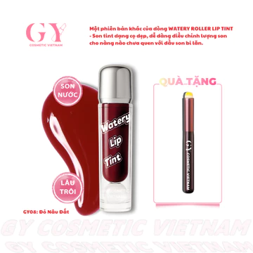 Son Tint Lì Watery Lip Tint 5ml, Màu GY08 Đỏ Nâu Đất, Lì Mịn, Nhẹ Môi, GY Cosmetic Vietnam