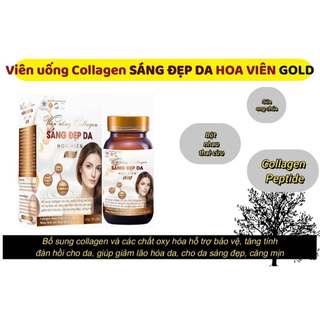 Viên uống Collagen Sáng Đẹp Da Hoa Viên Gold. Bổ sung collagen, chống lão hóa da, giảm nám da, tàn nhang, sáng đẹp da