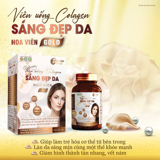 Viên uống Collagen Sáng Đẹp Da Hoa Viên Gold. Bổ sung collagen, chống lão hóa da, giảm nám da, tàn nhang, sáng đẹp da