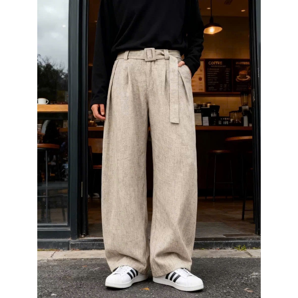 Quần Xếp Ly Ba Chiều Unisex 2026 - Ống Đứng Eo Điều Chỉnh, Dáng Suông Che Khuyết Điểm