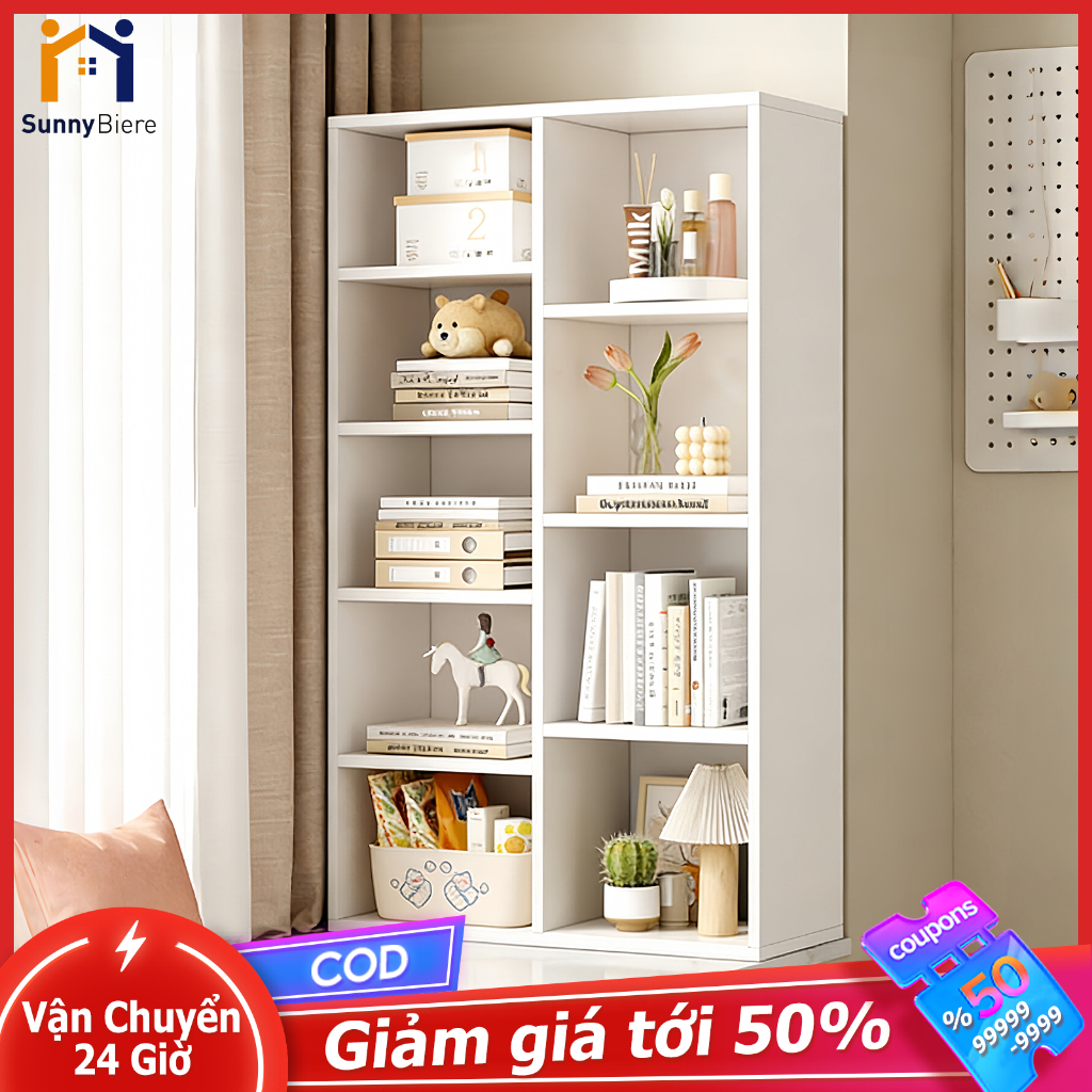 SN Kệ Sách Gỗ Nhiều Tầng Đa Năng, Tủ Sách Lắp Ghép Nhiều Kích Thước Decor Phòng Khách / Phòng Ngủ