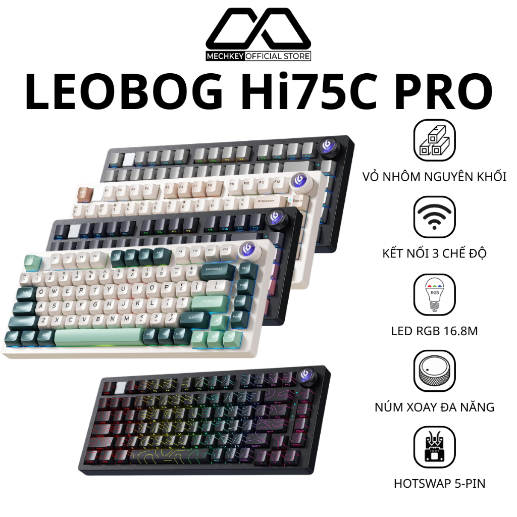 Bàn Phím Cơ Leobog Hi75C Pro | 3 Modes | Full Build | Nhôm CNC Nguyên ...