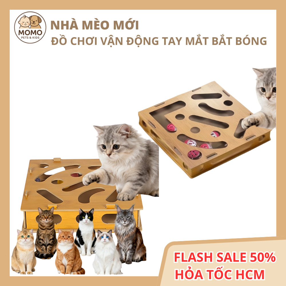 (CÓ HỎA TỐC ) Đồ Chơi Mèo – Hộp Lấy Bóng Thông Minh, Giải Trí & Tăng Hoạt Động, Kèm Bóng Chuông