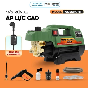 Máy rửa xe WUKONG WK-01.có chỉnh áp, có chống giật,siêu mạnh. tặng kèm bình bọt tuyết