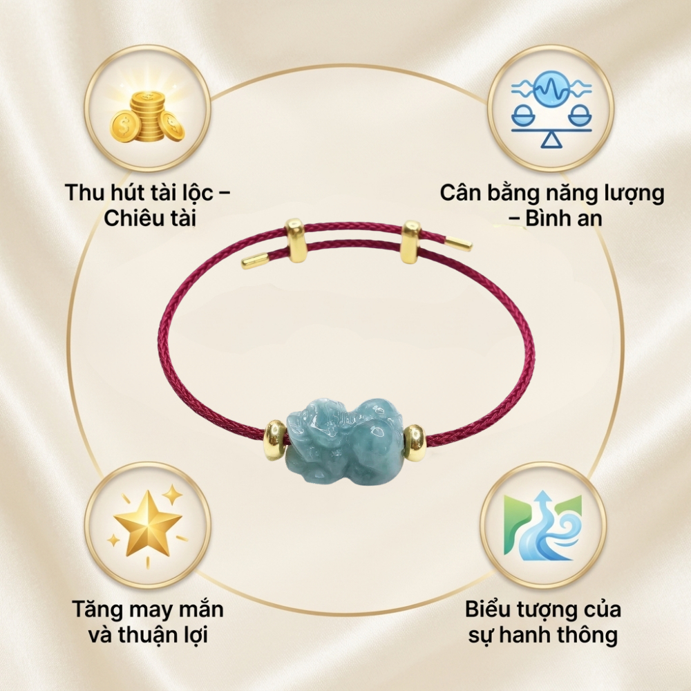 Vòng tay đá Tỳ Hư Lam Ngọc , lắc tay Lộc Tụ Các giúp tạo cảm giác bảo vệ, mang lại sự an tâm trong cuộc sống
