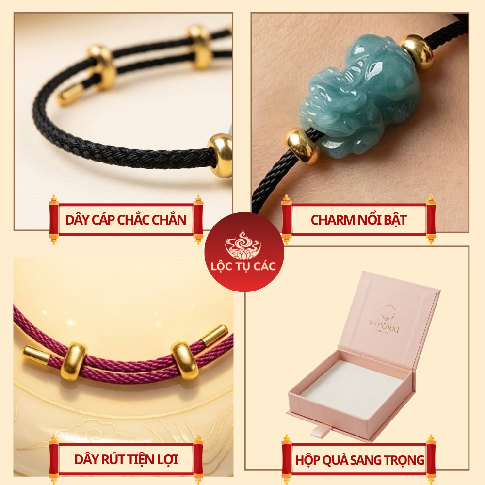 Vòng tay đá Tỳ Hư Lam Ngọc , lắc tay Lộc Tụ Các giúp tạo cảm giác bảo vệ, mang lại sự an tâm trong cuộc sống