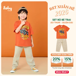 [ILABY 10-40kg] Mix set quần áo bé trai áo thun co giãn 4 chiều và quần kaki túi kiểu [3822+3457]