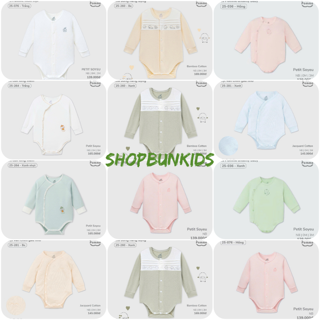 Body Chip dài tay La Pomme  bé sơ sinh vải modal bodysuit  sợi tre  petit mỏng mịn êm LaPomme