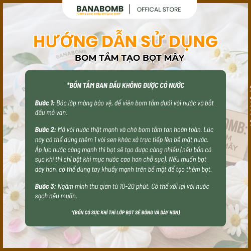 Bom Tắm Tạo Bọt Mây Bồn Tắm Hình Tròn Peachy BANABOMB Dưỡng Da Mịn Màng