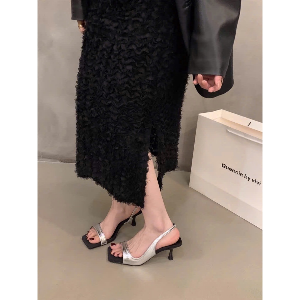 Sandal Nữ Mũi Vuông Gót Cao 8cm Cone Heel – Thiết Kế Thanh Lịch Tôn Dáng, Phong Cách Pháp Sang Trọng