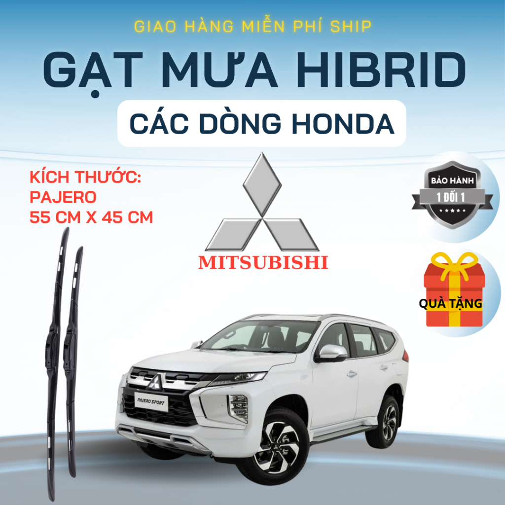 Gạt Mưa Ô Tô MITSUBISHI PAJERO, TRITON, XPANDER, ATTRAGE, JOLIE ...Lưỡi Silicon NANO Gạt Sạch Êm. 3K