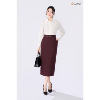 Chân Váy 𝐂𝐂𝐇𝐀𝐓 Dáng Suông Isabella Cạp Liền Tặng Kèm Đai Chất Liệu Tuytsi Cao Cấp 25CDS2027ST