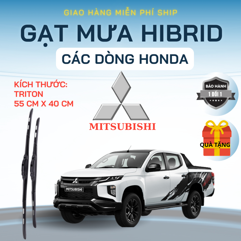 Gạt Mưa Ô Tô MITSUBISHI TRITON, XPANDER, ATTRAGE, PAJERO, JOLIE ...Lưỡi Silicon NANO Gạt Sạch Êm. 3K