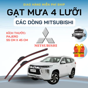 Gạt Mưa Ô Tô MITSUBISHI PAJERO, XPANDER, TRITON, OUTLANDER, ATTRAGE...Silicon 4 Lưỡi Gạt Sạch Êm.4L