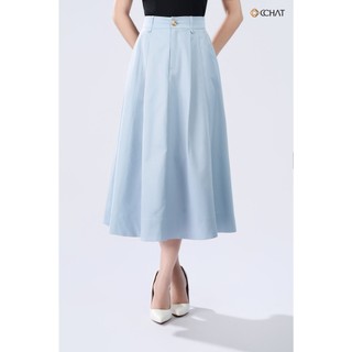 Chân Váy 𝐂𝐂𝐇𝐀𝐓 Dáng Xòe Delphine Túi Cho Trang Trí Chất Liệu Kaki Cao Cấp 25CDS2011XT