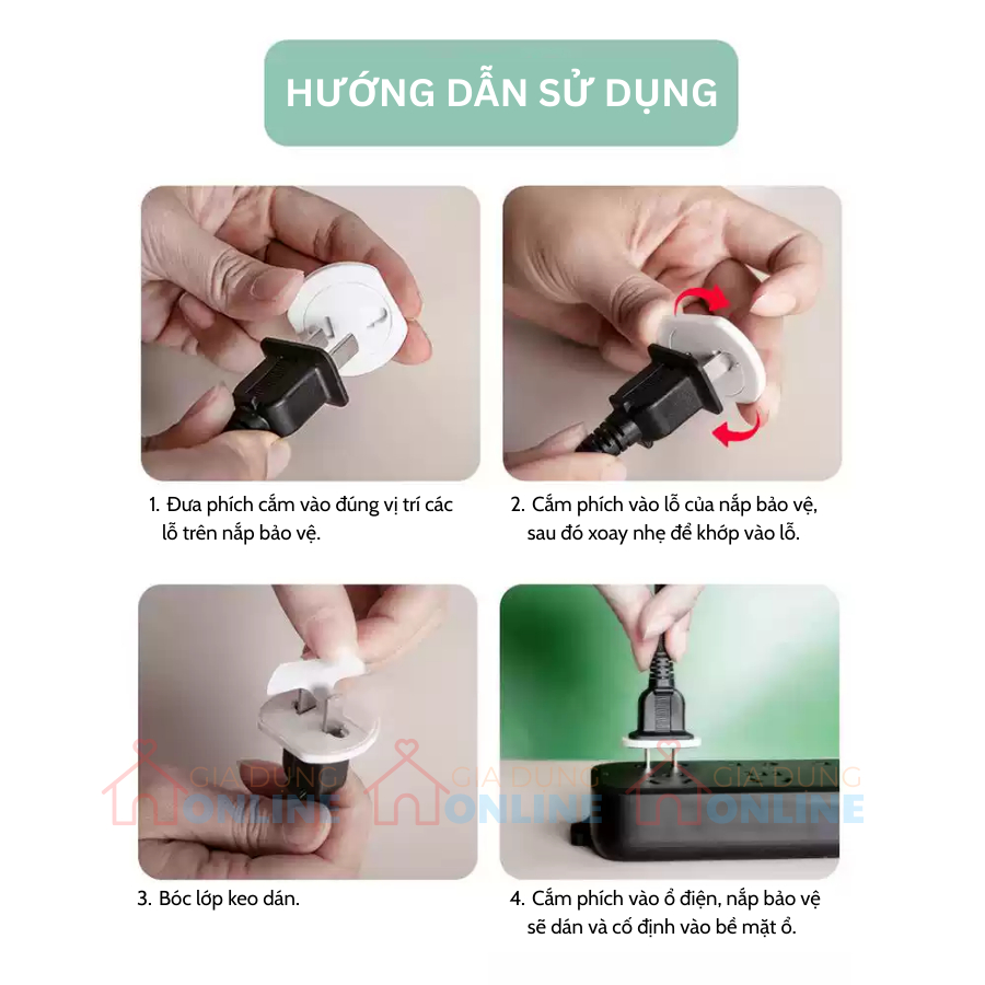 Nắp đậy ổ cắm điện có khóa xoay giữ an toàn cho trẻ em
