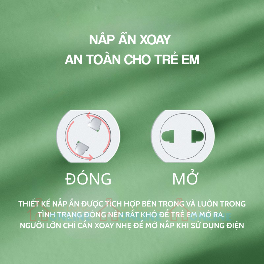 Nắp đậy ổ cắm điện có khóa xoay giữ an toàn cho trẻ em