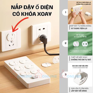 Nắp đậy ổ cắm điện có khóa xoay giữ an toàn cho trẻ em