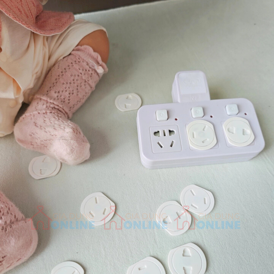 Nắp đậy ổ cắm điện có khóa xoay giữ an toàn cho trẻ em