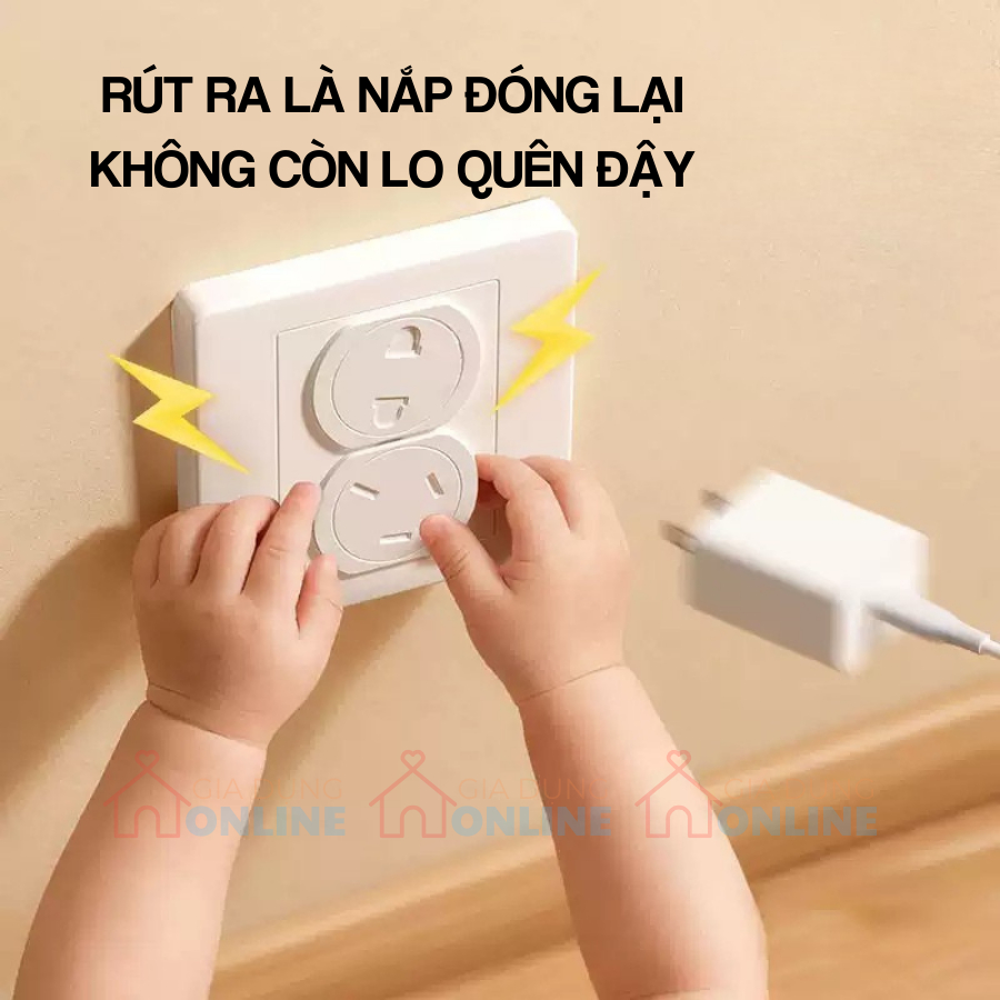 Nắp đậy ổ cắm điện có khóa xoay giữ an toàn cho trẻ em