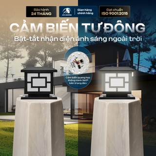 Ảnh 3 – Đèn Trụ Cổng Năng Lượng Mặt Trời ATH LIGHTING, Loại Đèn LED Trụ Cổng Chống Nước Trang Trí Sân Vườn
