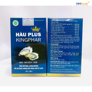 Hàu Plus Kingphar – Hỗ Trợ Bổ Thận, Tráng Dương, Tăng Cường Sinh Lý Nam, Giảm Mệt Mỏi - Hộp 40 Viên