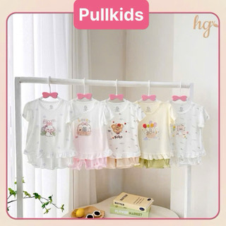 Bộ cộc tay cài vai từ 6-16kg hg vải petit viền bèo mềm mịn dễ thương cho bé gái