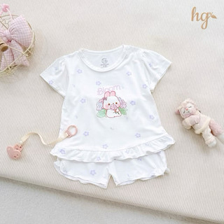 Bộ cộc tay cài vai từ 6-16kg hg vải petit viền bèo mềm mịn dễ thương cho bé gái